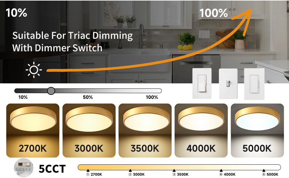 LED 12 Inch Round Flush Mount Light Fixture