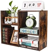 PAG Desktop Shelf Freestanding Wooden Small Bookshelf Desk Supplies Organizers and Accessories St...