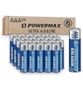 Powermax 24-Count AAA Batteries, Ultra Long Lasting Alkaline Battery, 10-Year Shelf Life, Reclosa...