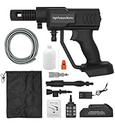 DERASL Cordless Pressure Washer, Battery Powered Pressure Washer with 5M Hose, Adjustable Spray N...