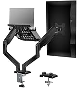 WALI Laptop Mount for Desk, Monitor Arm Mount for 17"-32”Computer Screen and 11.6" - 17.3" Notebo...