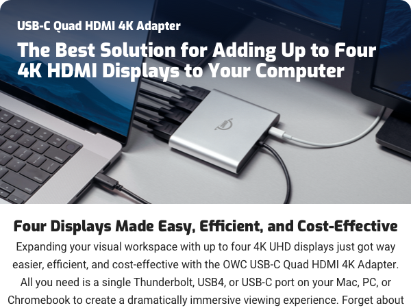The Best Solution for Adding Up to Four 4K HDMI Displays to Your Computer