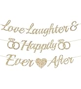 Alynta Pre-Strung Love Laughter &amp; Happily Ever After Banner NO DIY Bridal Shower Banner Bachelore...
