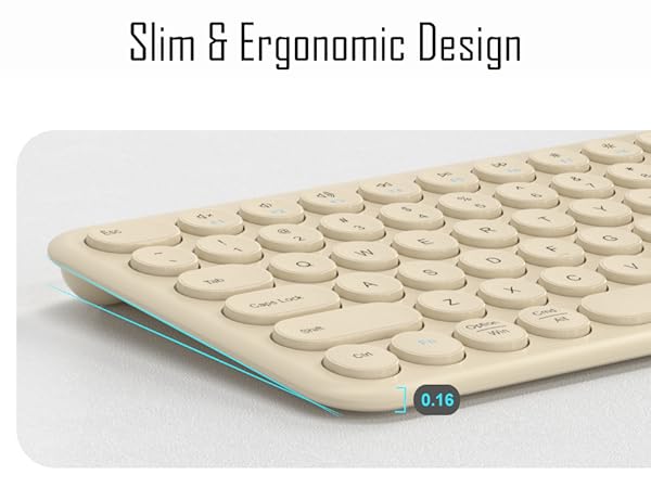 Quiet Bluetooth Keyboard - Multi-Device Aesthetic Wireless Keyboard
