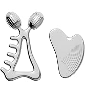 Gua Sha Facial Tools &amp; Face Roller Set, Stainless Steel Facial Massager Tools for Lymphatic Drain...