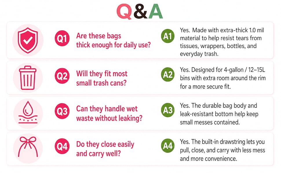 4GL trash bags drawstring