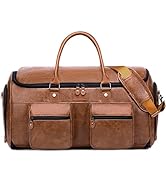 Vessgra Garment Bag for Travel, Convertible Garment Duffle Bag for Men Women, Carry on Leather Tr...