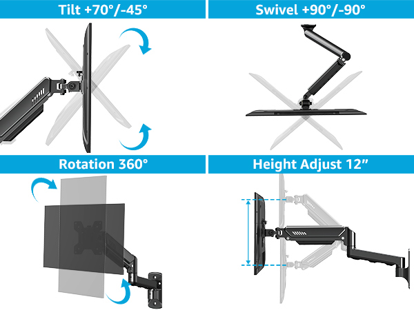 single monitor arm wall