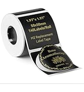 NIIMBOT Black Round Labels 50x50mm(1.97'' x 1.97''), for M2/M3 Label Maker, Suitable for Essentia...