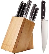 Basics 9-Piece High-Carbon Stainless Steel Kitchen Knife Set with Ergonomic Handles, Full ...