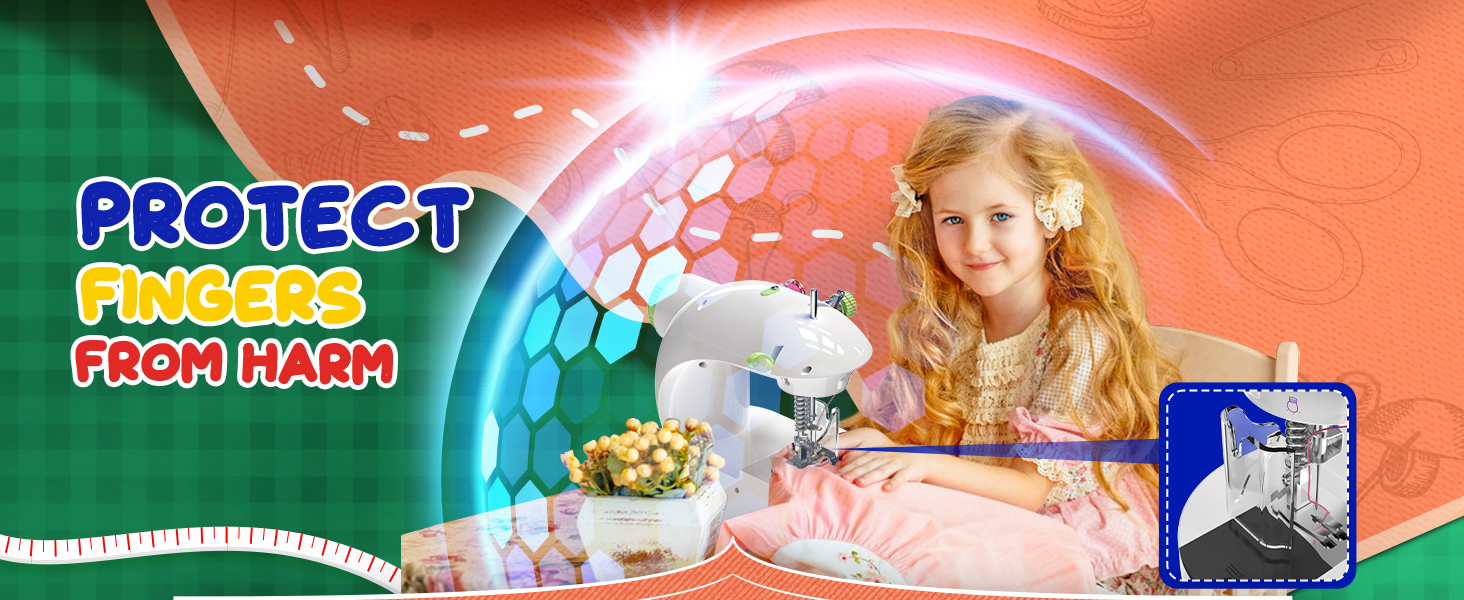 Mini sewing machine is perfect for travel or home use.