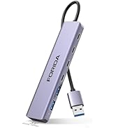FORIDA USB 3.0 Hub to USBA, 7 in 1 USB Splitter with Ultra-Slim 4 USB C Multiport Expander Adapte...
