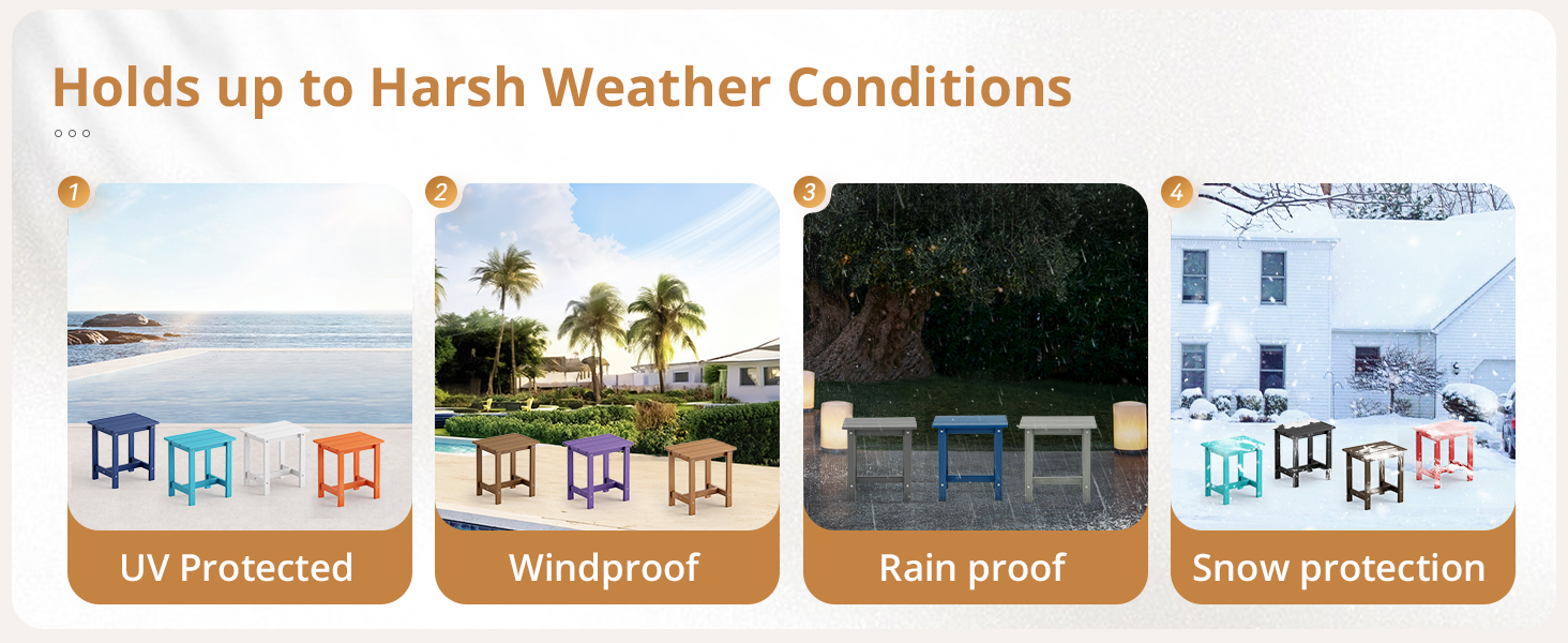 weather resistant outdoor side table