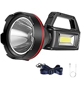 Rechargeable Spotlight Flashlight, High Lumens Handheld Spotlight,LED Searchlight with Shoulder S...