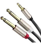XANHAM 1/8 to Dual 1/4 Stereo Audio Cable 6.6 Feet /2M 3.5mm TRS Male Mini Jack to Dual TS 6.35mm...