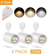 VANoopee 3-Color in 1 20W H Track Lighting Heads Dimmable Flicker Free Bright LED Track Lighting ...
