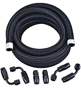 EVIL ENERGY 6AN Fuel Line Kit,AN6 Braided Nylon Fuel Hose CPE 10FT Black