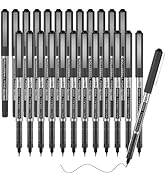 Shuttle Art RollerBall Pens, 25 Pack Black Fine Point Roller Ball Pens, 0.5mm Liquid Ink Pens for...