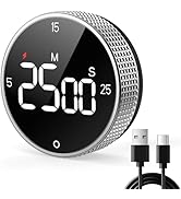 Allbean Rechargeable Magnetic Kitchen Timer for Cooking, Building 800mAh Battery Large Display Di...