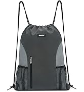 WANDF Drawstring Backpack Sports Gym Sackpack with Mesh Pockets Water Resistant String Bag for Wo...