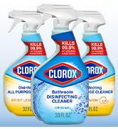 Clorox Disinfecting All-Purpose Cleaner 32 Oz and Bathroom Cleaner, Household Essentials, 30 Oz, ...