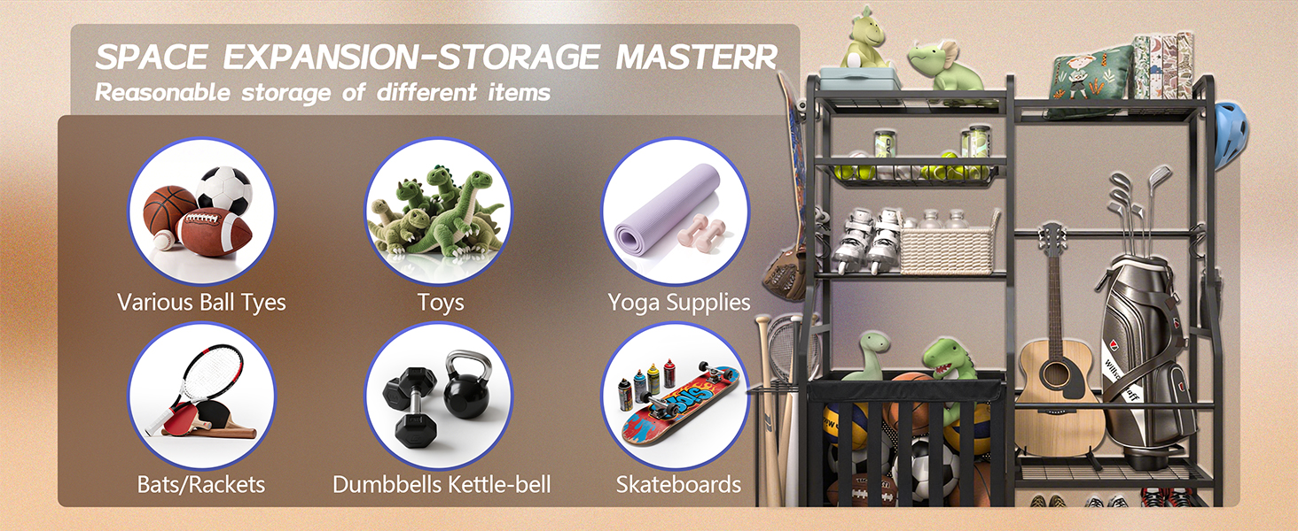 sports organizer for garage