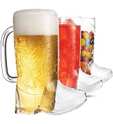 JoyServe Cowboy Boot Cups - (Pack of 6) 16oz Cowboy and Cowgirl Drink Mugs, Reusable BPA-Free Pla...