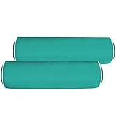 Enipate Set of 2 Indoor/Outdoor Bolster Pillows Weather Resistant Patio Solid Round Lumbar Throw ...