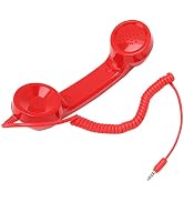 Retro Phone Handset for Cell Phone, 3.5mm Radiation Proof Headset with Microphone, Coiled Cord Re...