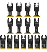 15PCS Titanium Oscillating Multitool Blades, Oscillating Saw Blades Metal Cutting for Nails Wood ...