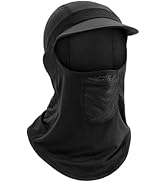 MELASA Balaclava Face Mask with Brim for Men Sun Protection, Cycling Cap with Neck Gaiter for Cyc...