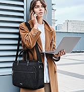 BAGSMART Laptop Bag for Women/Men, 15.6 Inch Briefcase, Stylish Leather Computer Messenger Bag fo...