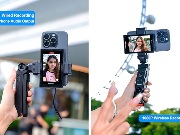 Vlog Selfie Phone Screen with Wireless Remote