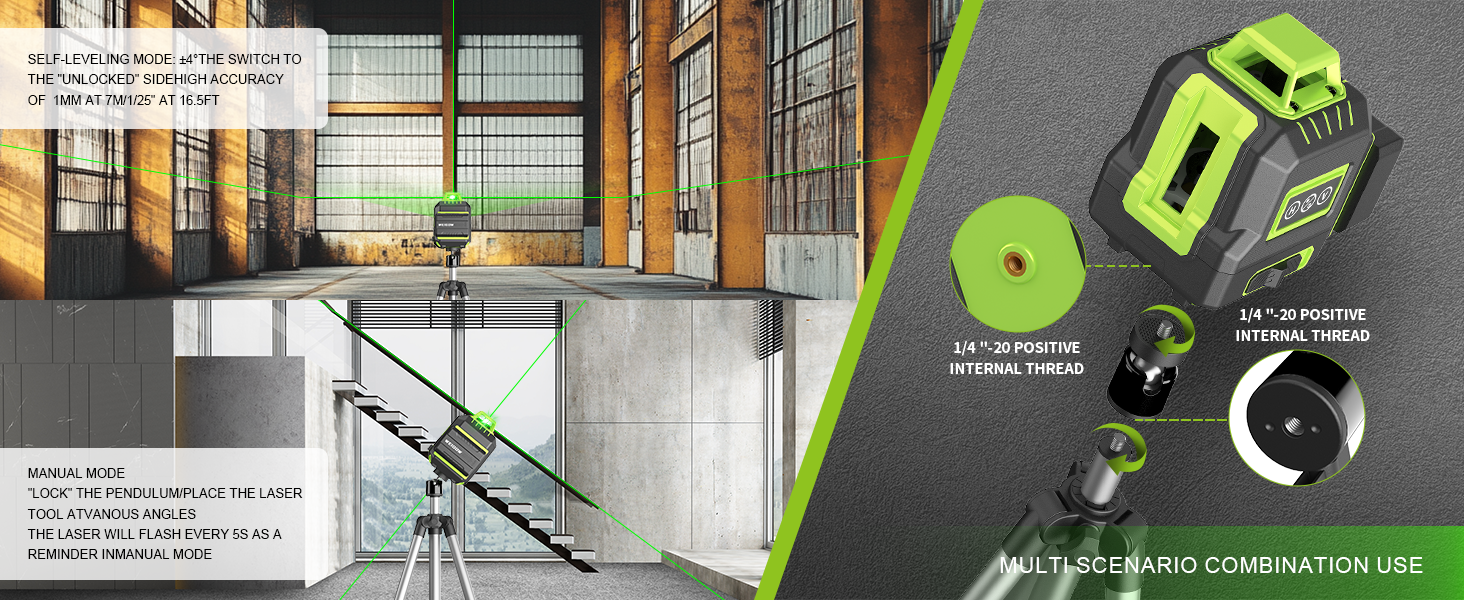 360° automatic leveling, can play diagonal line
