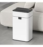 ELPHECO Bathroom Trash Can with Lid, 5.5 Gallon Automatic Trash Bin, Stainless Steel Kitchen Tras...