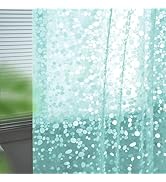 Ga-Geetopia EVA Teal Thin Shower Curtain Liner, Pebble Pattern 72x72 Inch Lightweight Plastic Bat...