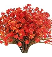 RECUTMS 12 Bundles Artificial Plastic Flowers for Outdoors UV Protected Bulk for Plants Bulk Indo...