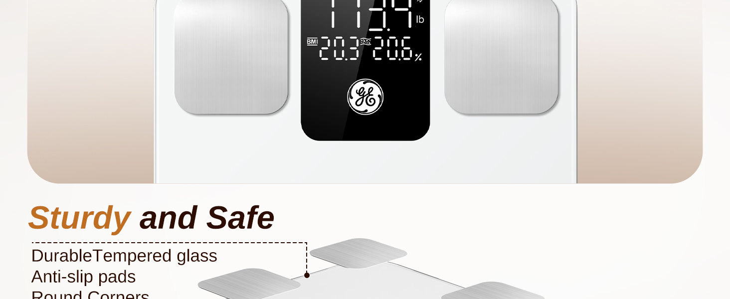 sturdy and safe bathroom digital bluetooth weigh scale tempered glass anti-slip pads