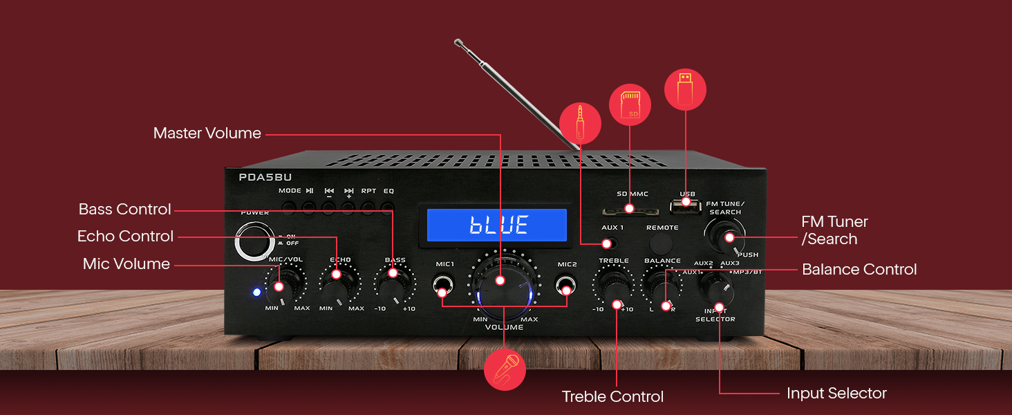home theater audio stereo system components amplifier bluetooth receiver amp with amplificador