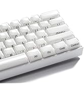 GMKWTL XVX White Keycaps, Crystal Jelly Keyboard Key caps OEM Profile Side Printed Keycap Set Com...