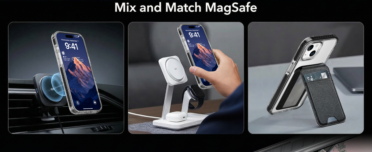 Clear Case, Magnetic Phone Cover, Compatible with MagSafe