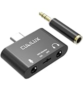 Cubilux USB C to TRS Microphone Headphone Splitter, Type C to 3.5mm Audio MIC Splitter for iPhone...