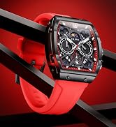 OLEVS Watches Men Chronograph Waterproof Rectangle Face Moon Phase Watches for Men Luminous Quart...