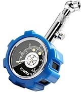 PUIBERS 60 PSI Tire Pressure Gauge: Double-Layer Protection, 1.5" Glow Dial, 360° Swivel Brass Ch...