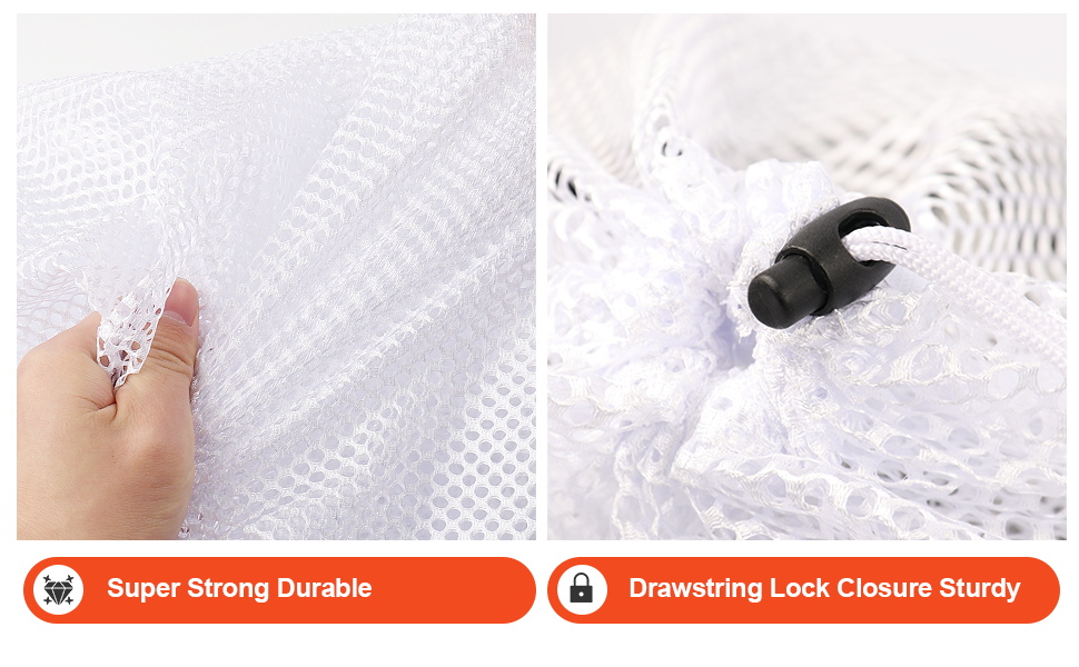 3pcs White Drawstring Laundry Bags