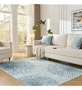 WITSHOCK Living Room Area Rugs 5x7: Washable Rug for Bedroom Dining Room Neutral Modern Soft Thin...