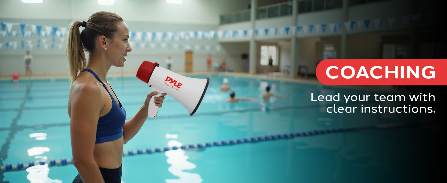 rechargeable pyle battery compact microphone 50w mic mp3 aux alarm megaphone bullhorn speaker