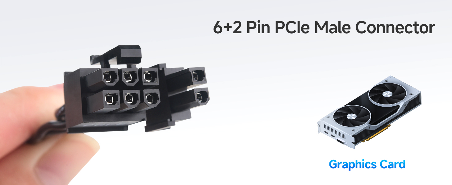 EPS 8 Pin to PCIe GPU Power Cable for Graphics Card Installation and Power Conversion