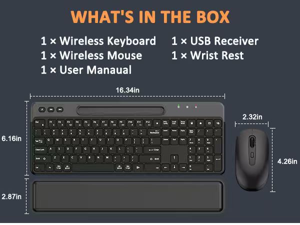 Wireless Keyboard and Mouse Combo
