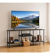 YAHKBTEN TV Stand for Bedroom up to 50 Inch Rustic TV Stands with Power Outlets Small Entertainme...
